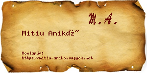 Mitiu Anikó névjegykártya